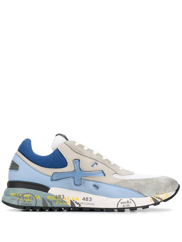 Premiata Printed Panel Sneakers - Grey