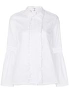 P.a.r.o.s.h. Ruffled Trumpet Sleeve Blouse - White