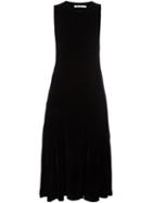 T By Alexander Wang Velvet Flared Dress, Women's, Size: 6, Black, Polyester/rayon/silk