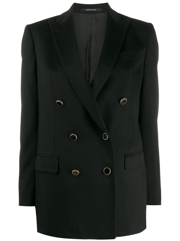 Tagliatore Fitted Double-breasted Blazer - Black