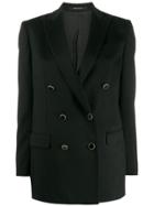 Tagliatore Fitted Double-breasted Blazer - Black