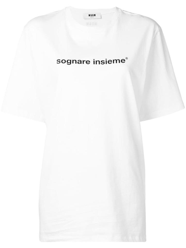 Msgm Loose-fit Printed T-shirt - White