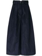 Dusan Cropped Flared Trousers - Blue