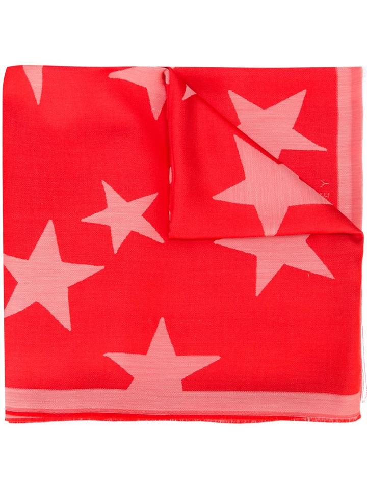 Stella Mccartney Star Print Scarf, Women's, Red, Silk/modal