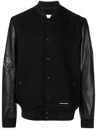 Calvin Klein Jeans Contrast Sleeve Bomber Jacket - Black