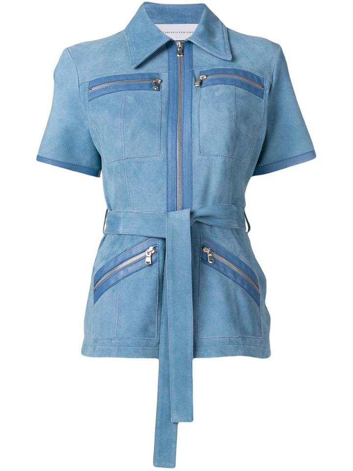 Victoria Victoria Beckham Cornflower Belted Top - Blue