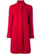 Blugirl Fitted Single Breasted Coat, Women's, Size: 40, Red, Polyamide/acetate/viscose/virgin Wool