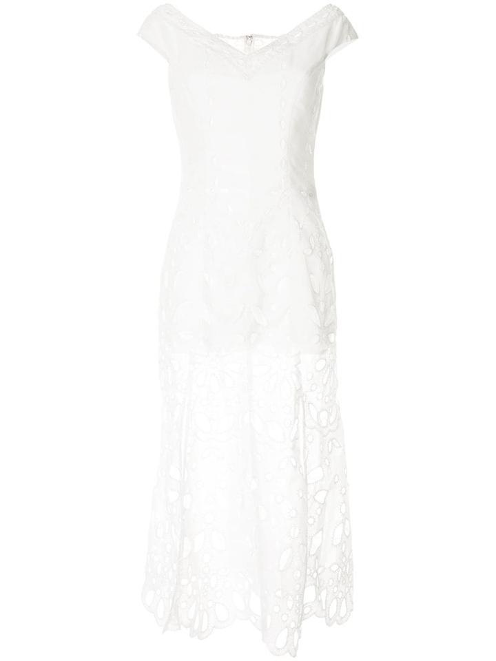 Alice Mccall Baudelaire Broderie Anglais Midi Dress - White