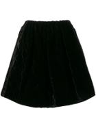 Fendi Embroidered Flared Mini Skirt - Black