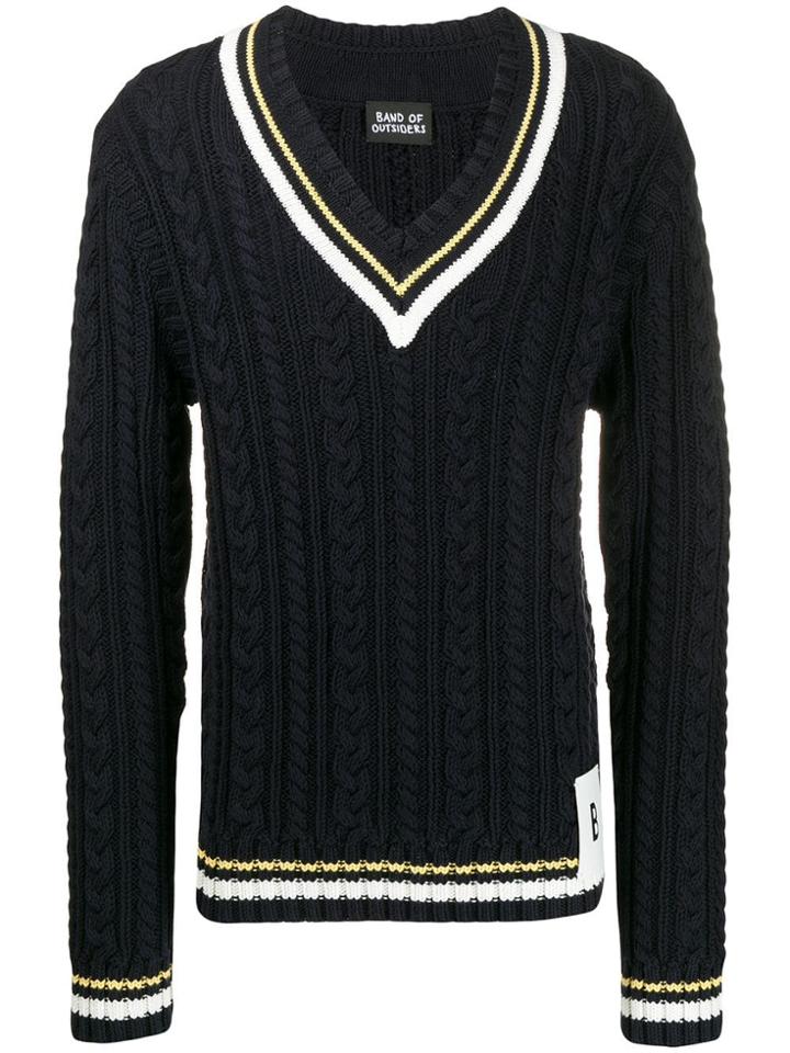 Band Of Outsiders Oversized Cable Knit Jumper - Blue