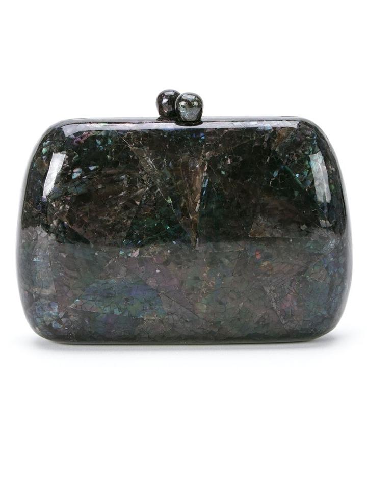 Serpui Mother Of Pearl Clutch, Women's, Black, Mother Of Pearl