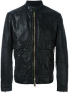 Etro Zipped Leather Jacket, Men's, Size: Large, Black, Lamb Skin/silk/acetate/viscose