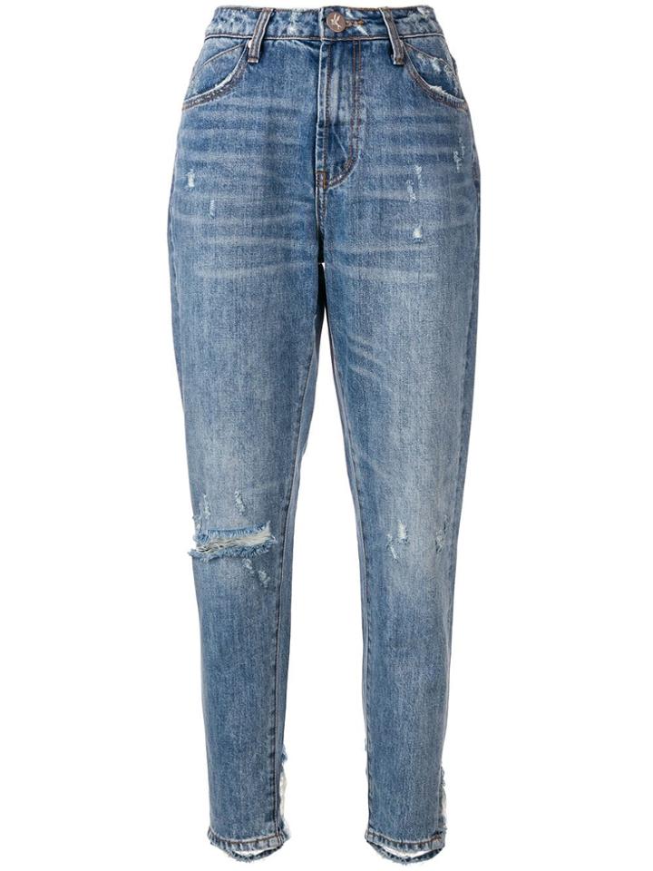 One Teaspoon Distressed Tapered Jeans - Blue