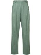 Walk Of Shame Striped Tailored Trousers - Green