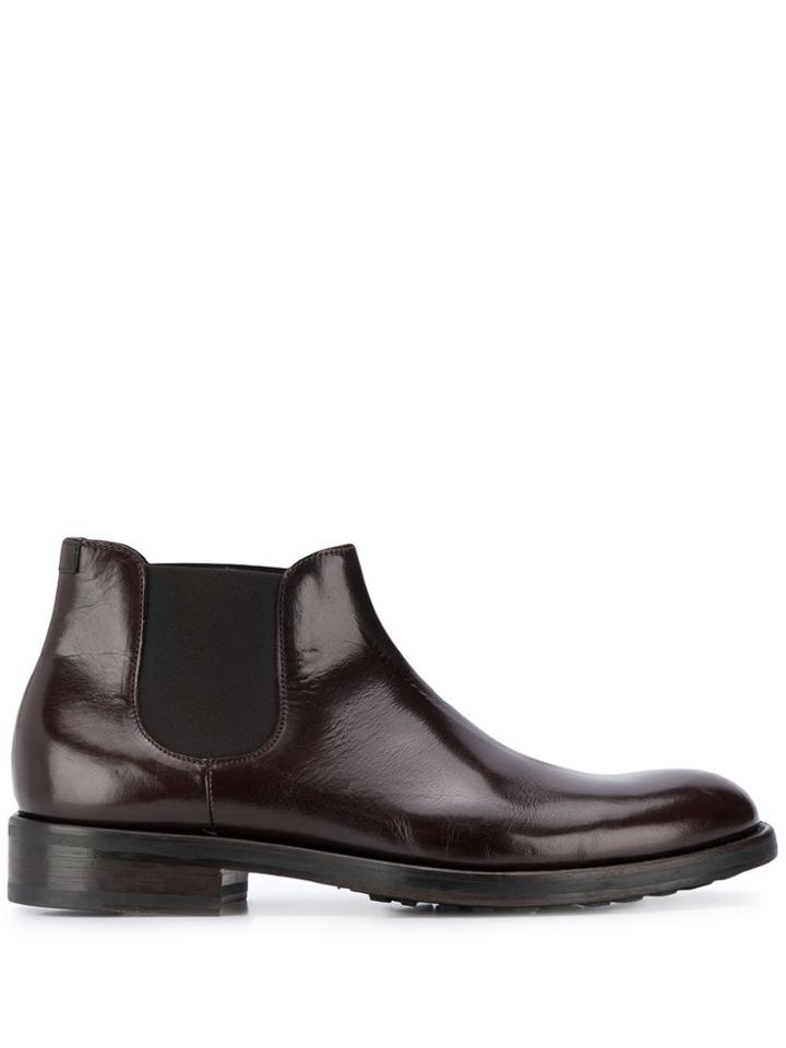 Doucal's Elasticated Panel Ankle Boots - Brown