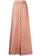 La Doublej Geometric Wide Leg Pants - Pink & Purple