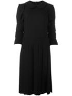 Comme Des Garçons Pleated Detailing Dress, Women's, Size: Medium, Black, Cashmere/wool