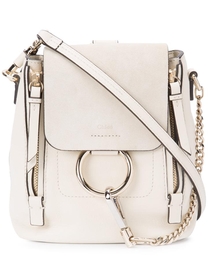 Chloé Mini Faye Backpack - Nude & Neutrals