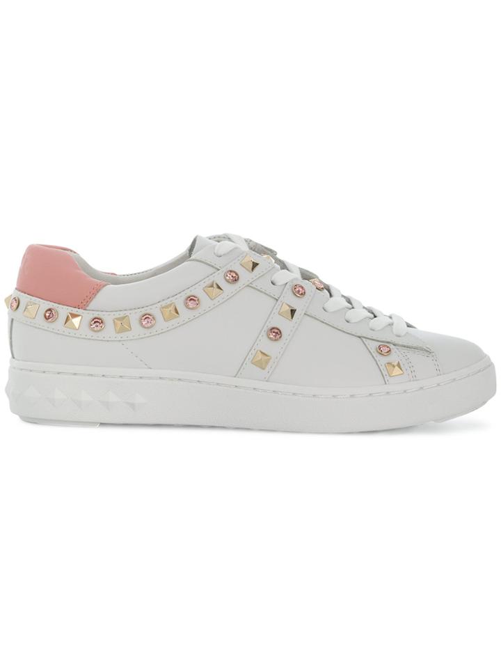 Ash Stud And Gem Embellished Sneakers - White