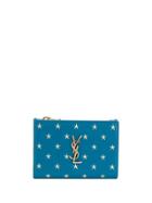 Saint Laurent Embossed Star Purse - Blue