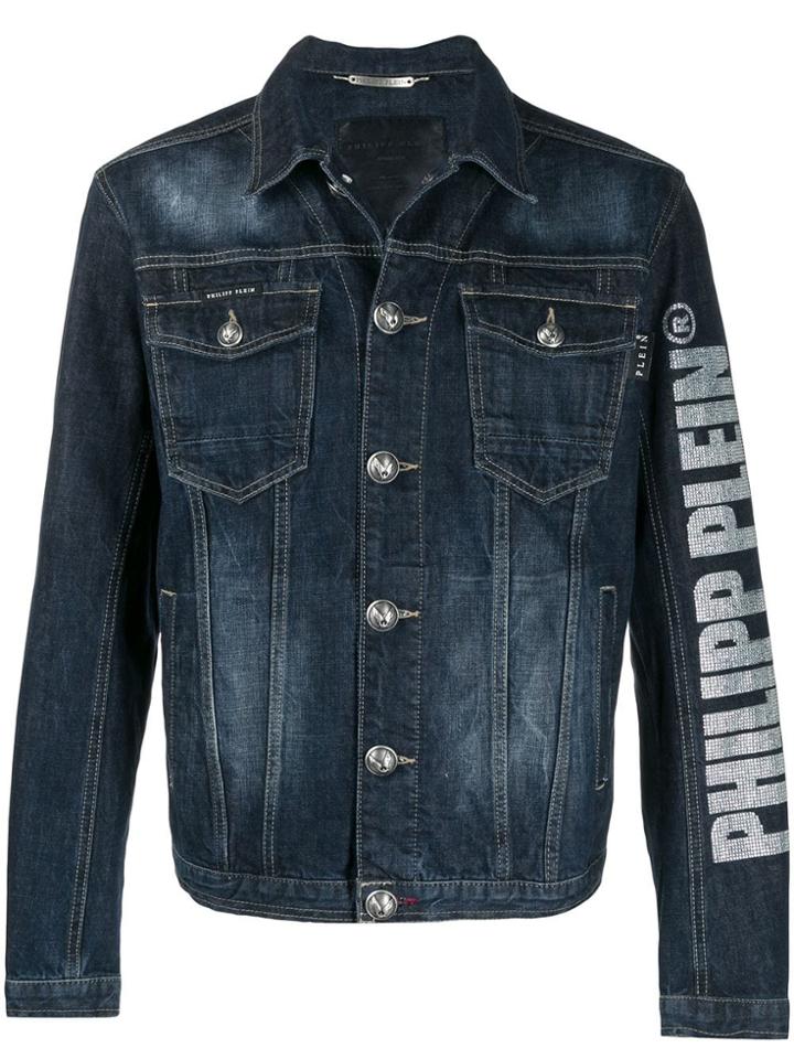 Philipp Plein Flame Denim Jacket - Blue