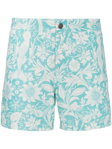Riz Buckler Morris-sea Vintage Print Shorts - Blue