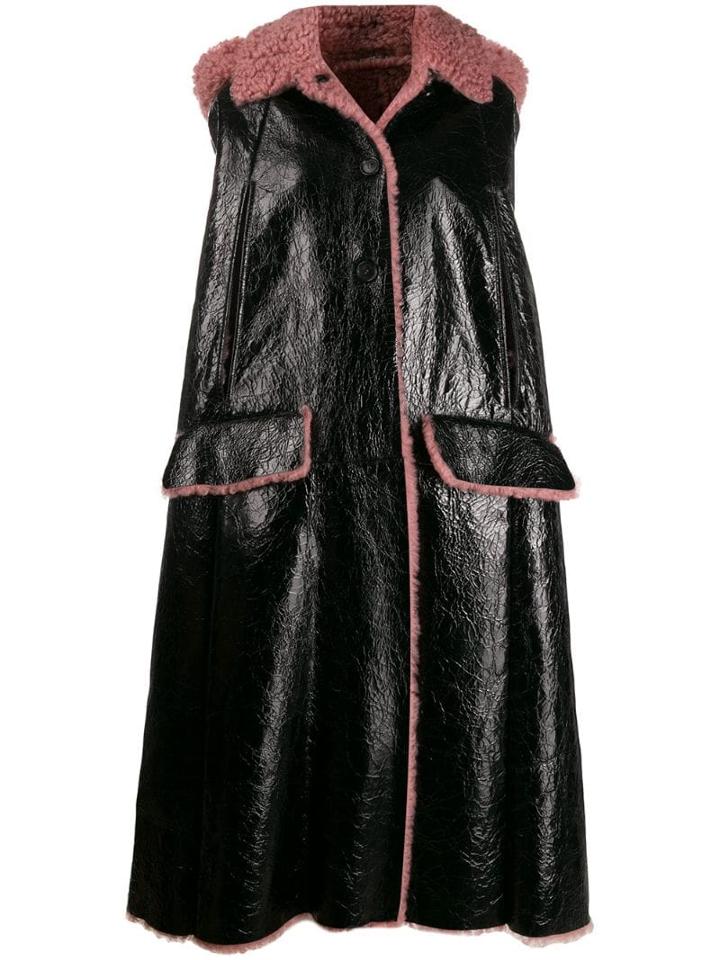 Miu Miu Hooded Cape Jacket - Black