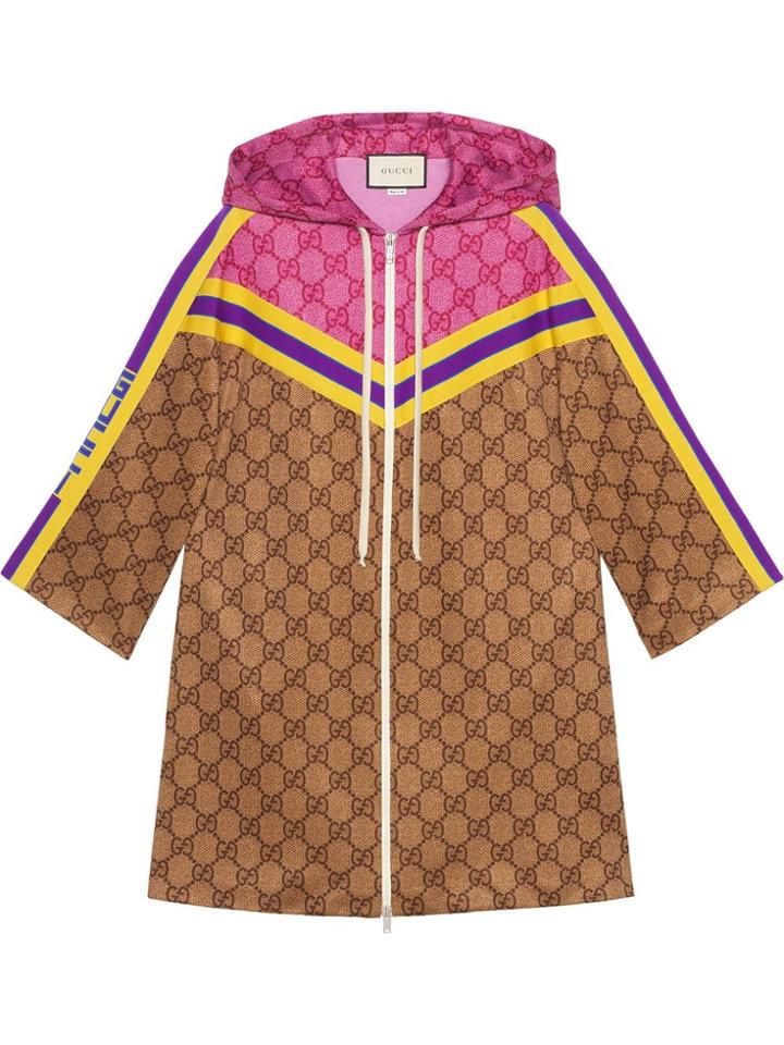 Gucci Gg Technical Jersey Dress With Zip - Neutrals
