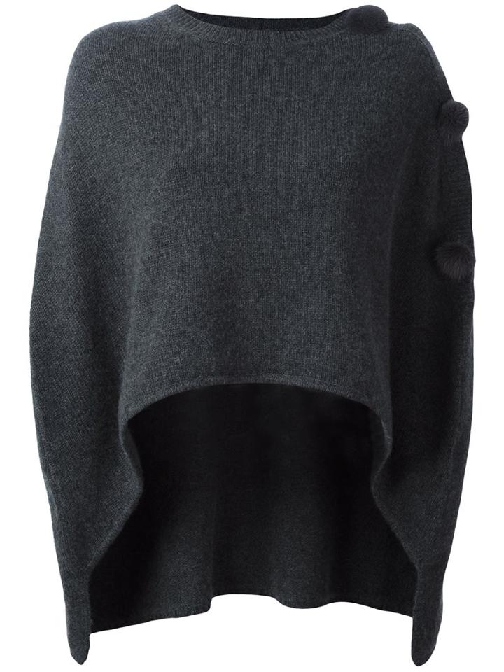 Ermanno Scervino Overlay Knitted Top, Women's, Size: Medium, Grey, Mink Fur/cashmere