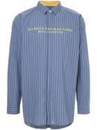 Guild Prime Bad Vibes Embroidered Striped Shirt - Blue