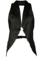 Marc Le Bihan - Curved Hem Gilet - Women - Silk - 36, Women's, Black, Silk