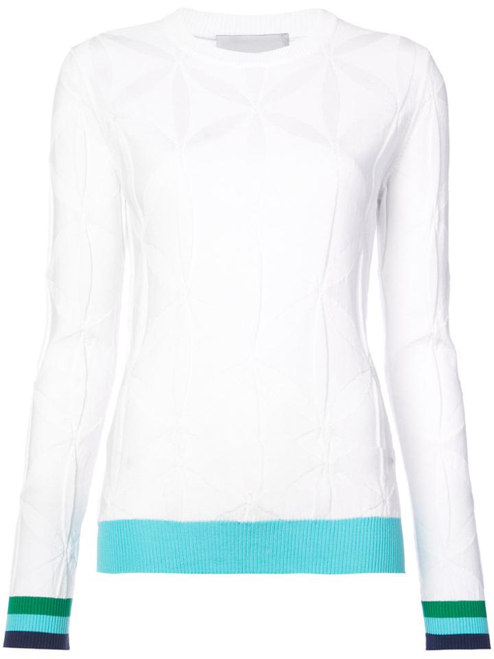 Paul Memoir Textured Colour-block Jumper - White
