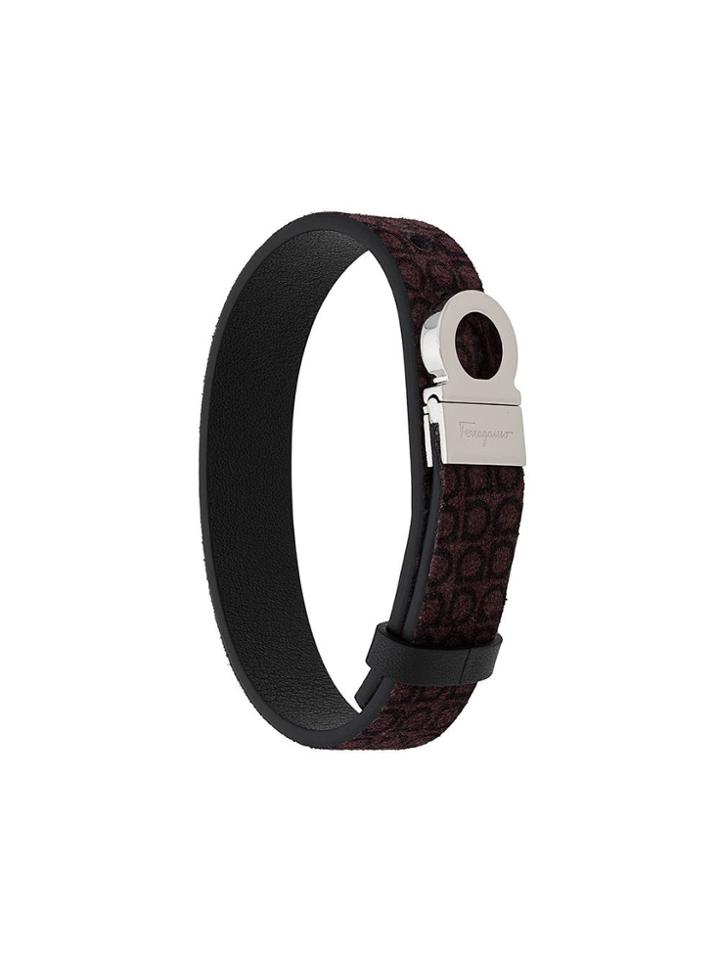 Salvatore Ferragamo Logo Strap Bracelet - Black