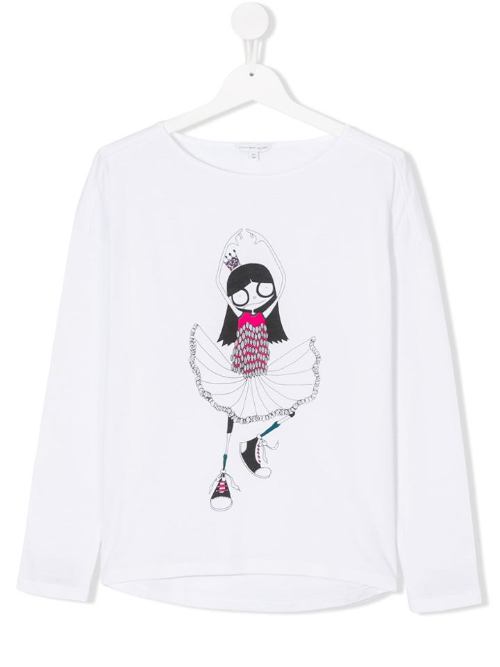 Little Marc Jacobs Teen Long Sleeve Printed T-shirt - White