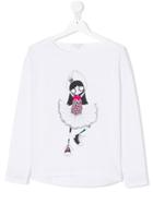 Little Marc Jacobs Teen Long Sleeve Printed T-shirt - White