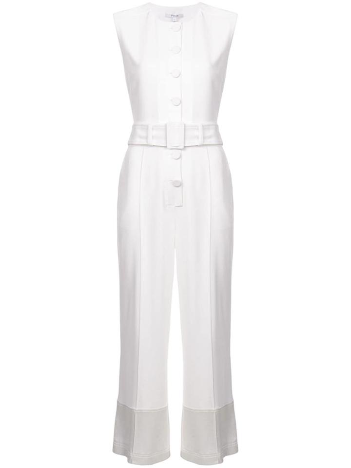 Derek Lam 10 Crosby Sleeveless Button-down Jumpsuit - White