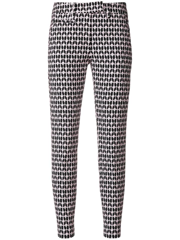 Dondup Printed Skinny Cropped Trousers - Black