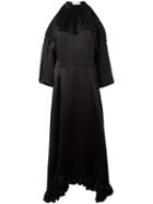 Act N&deg;1 Frill Hem Cold-shoulder Dress, Women's, Size: 42, Black, Silk