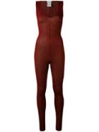Melampo - Ribbed Knit Jumpsuit - Women - Nylon/polyester - 40, Red, Nylon/polyester