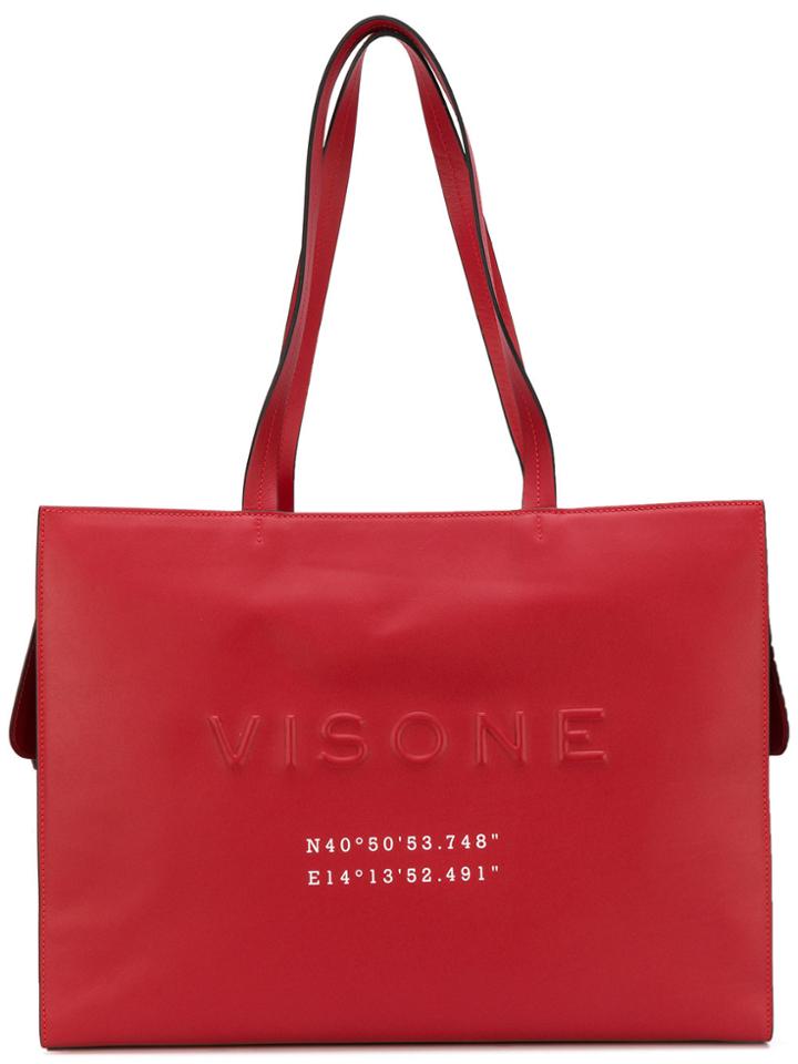 Visone Amanda Logo Tote - Red
