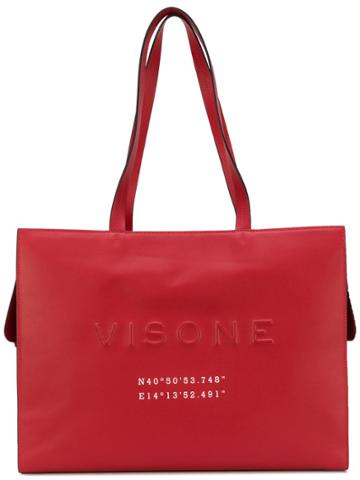 Visone Amanda Logo Tote - Red