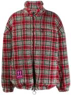 Off-white Checked Fleece Jacket - Red