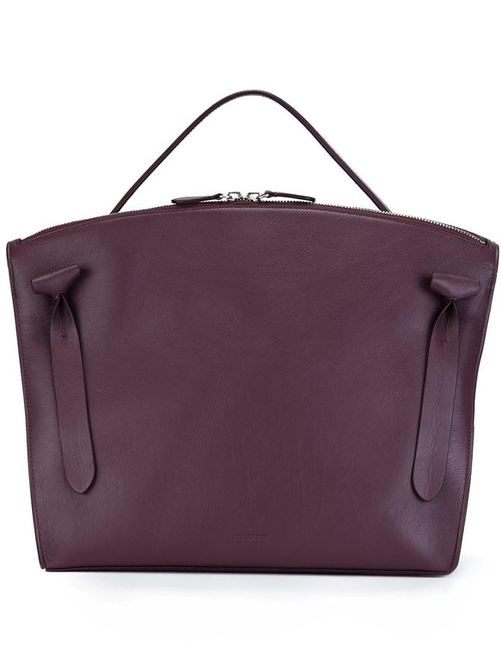 Jil Sander Top Zip Tote Bag, Women's, Red
