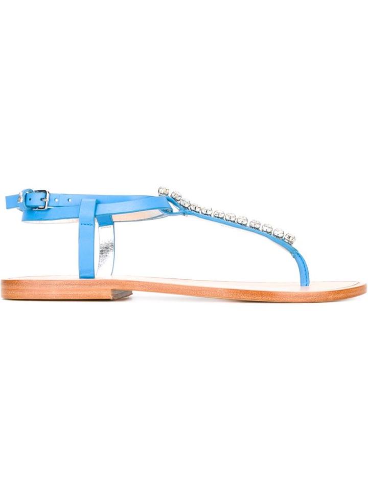 Dsquared2 Embellished Sandals, Women's, Size: 36, Blue, Leather