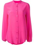 Equipment Band Collar Shirt - Pink & Purple
