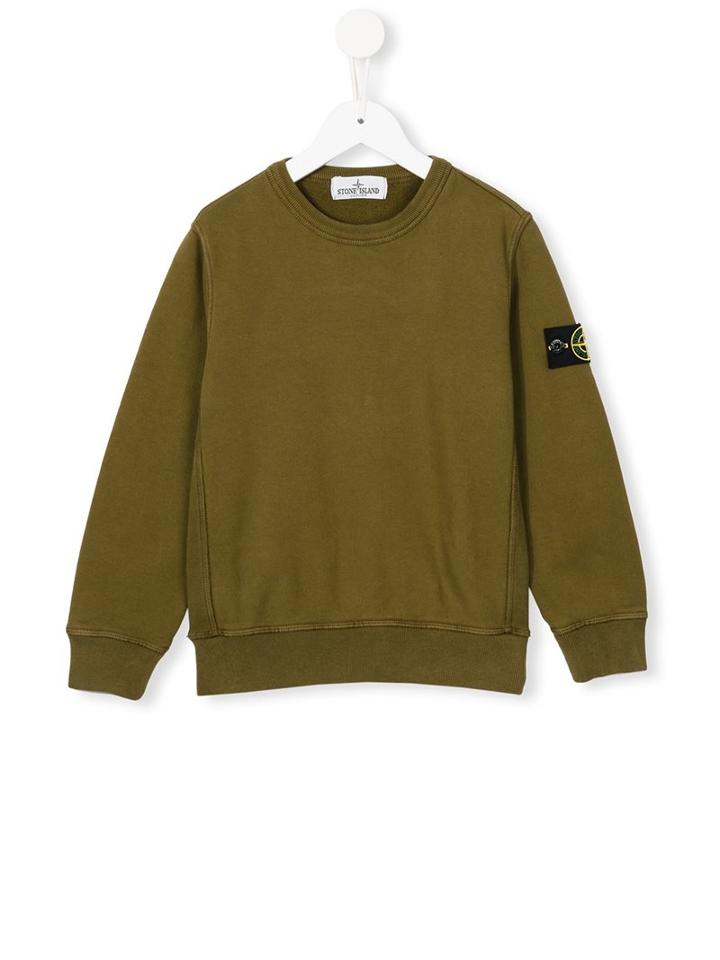 Stone Island Kids Logo Patch Sweatshirt, Boy's, Size: 8 Yrs, Green