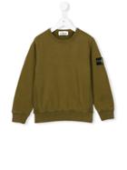 Stone Island Kids Logo Patch Sweatshirt, Boy's, Size: 8 Yrs, Green