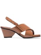 Reike Nen Brown 60 Patent Leather Cross-over Sandals