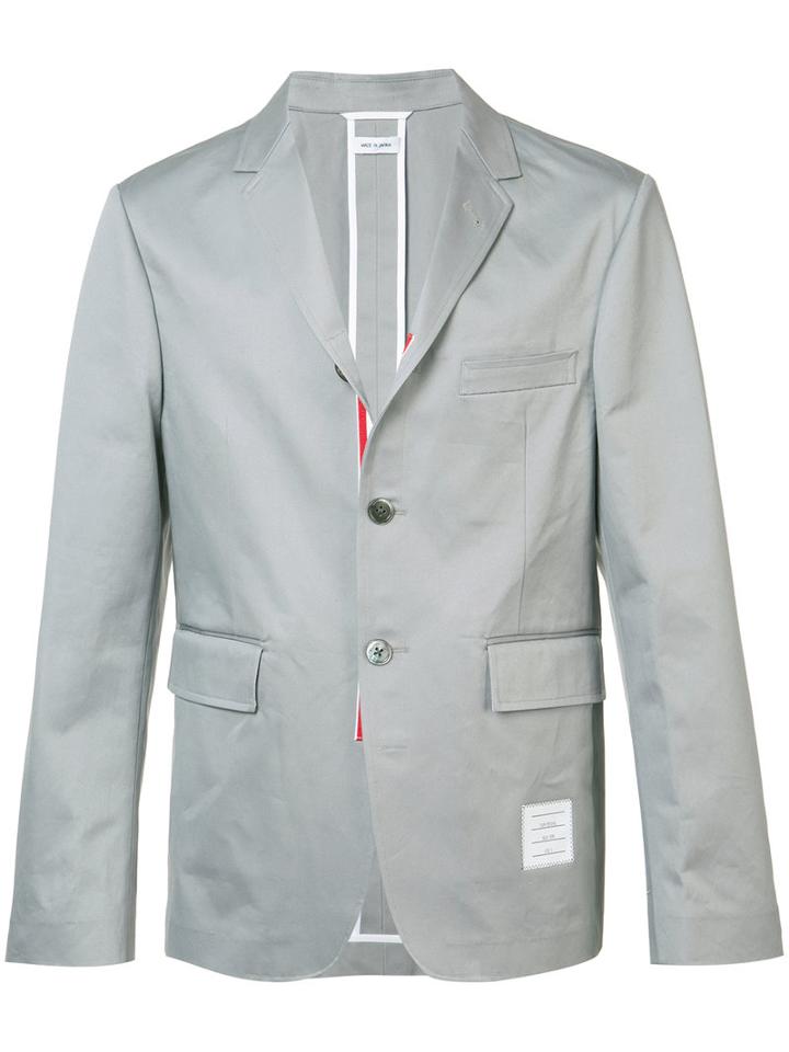Thom Browne Two Button Blazer, Men's, Size: I, Grey, Cotton