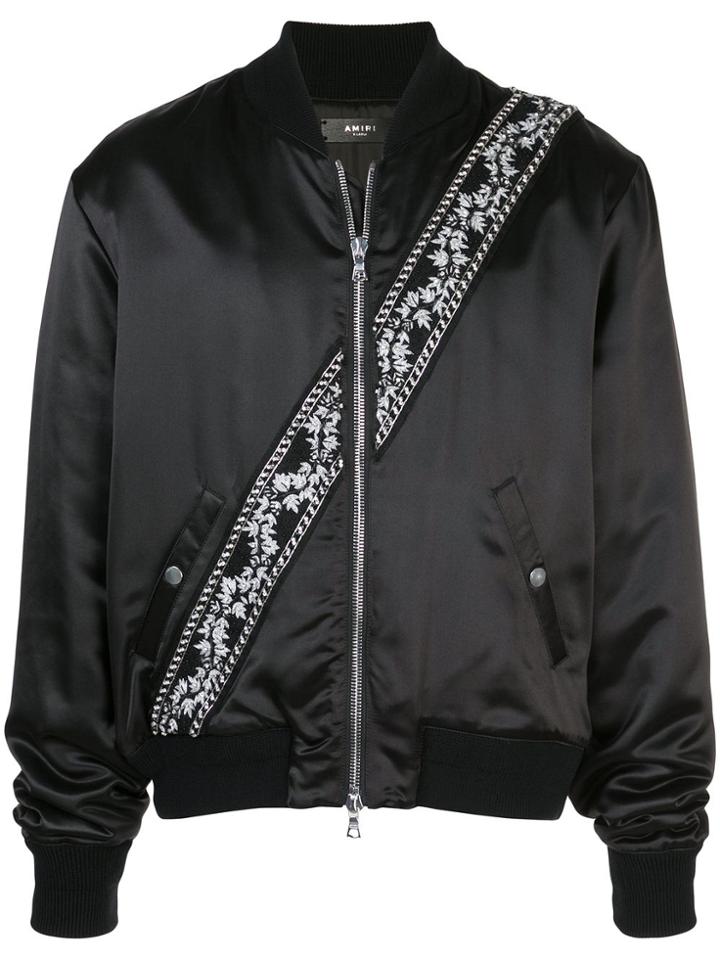 Amiri Contrast Stripe Bomber Jacket - Black